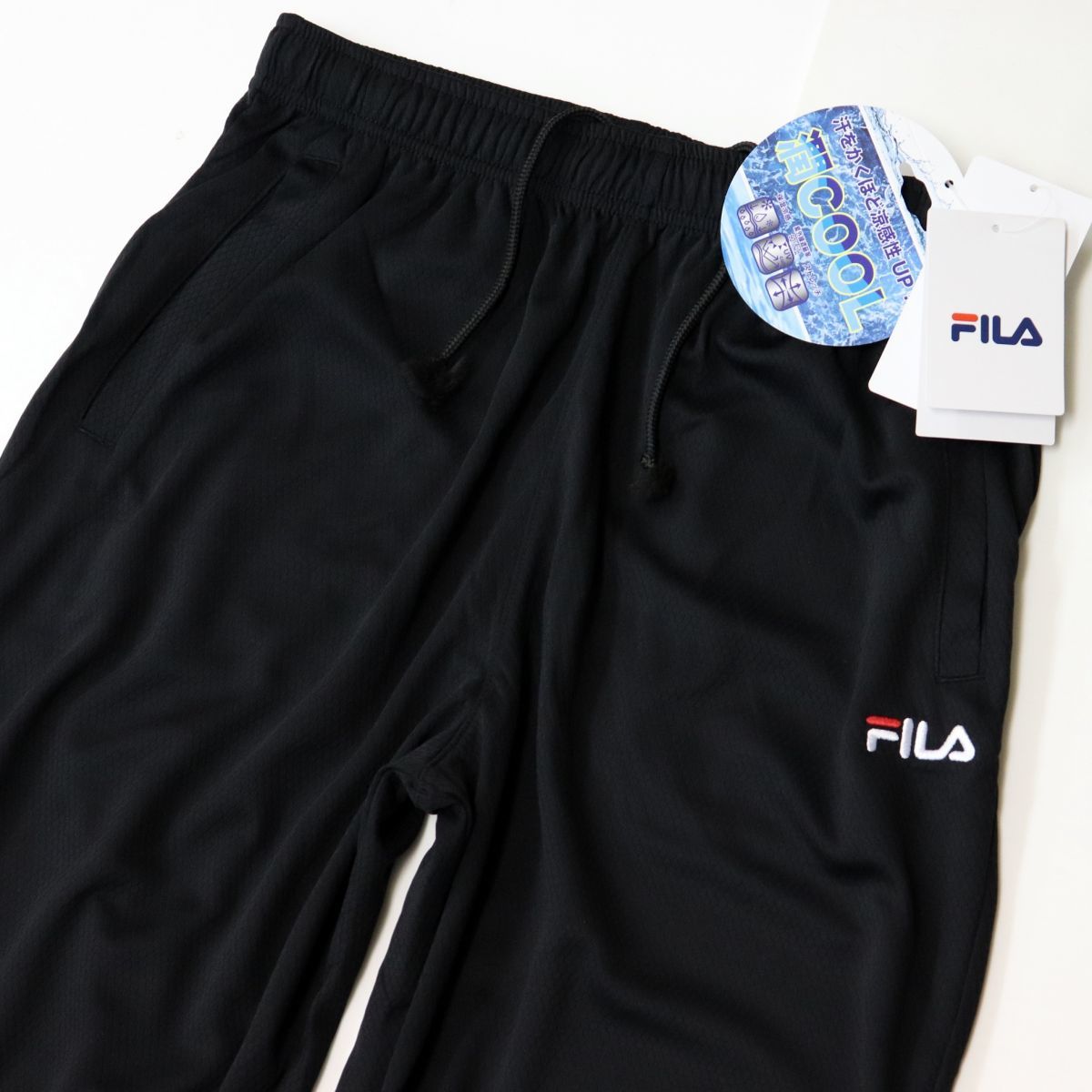 ●送料390円可能商品 フィラ FILA 新品 メンズ 潤COOL 保湿冷感 UVCUT STRETCH ロング パンツ Mサイズ[412345-BK-M]一 四 壱★QWER_画像2