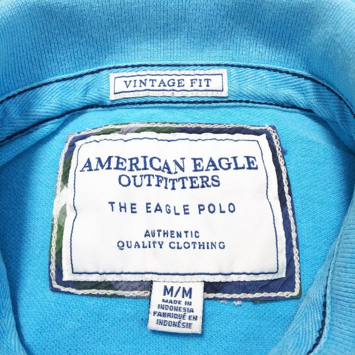 (^w^)b アメリカンイーグル アウトフィッターズ 半袖 ポロシャツ ライトブルー AMERICAN EAGLE ワンポイント カジュアル メンズ Mの画像8