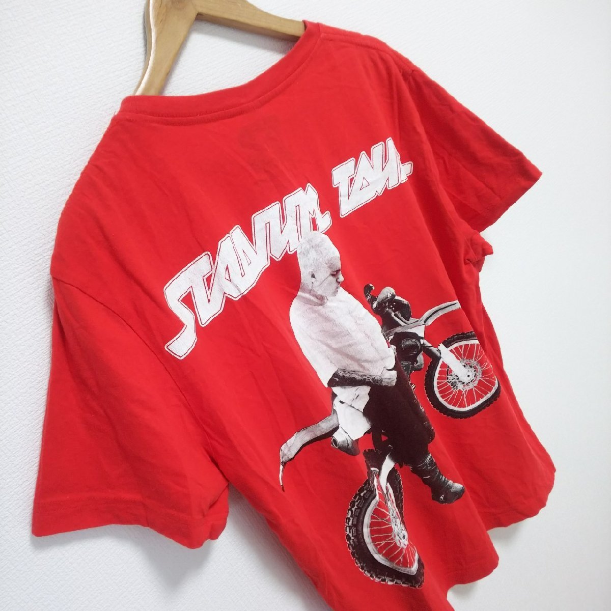 (^w^)b エイチアンドエム ジャスティンビーバー 半袖 Tシャツ トップス レッド H&M BIEBER カジュアル ロゴ フォトT おしゃれ メンズ L_画像6