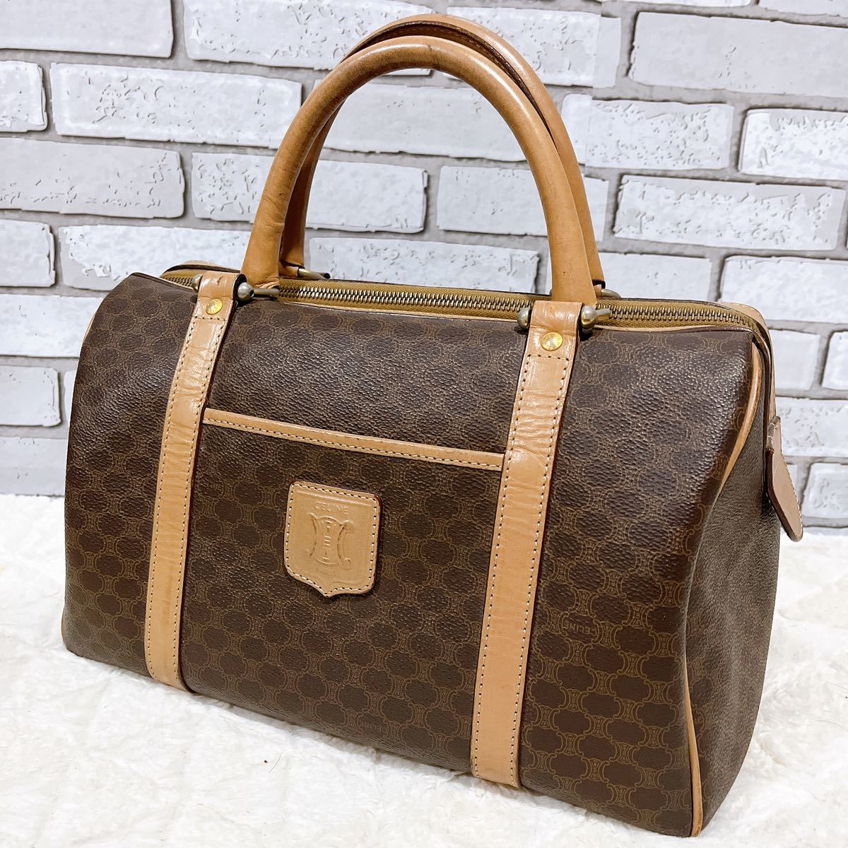 CELINE セリーヌ マカダム 柄 ボストンバッグ ミニボストン