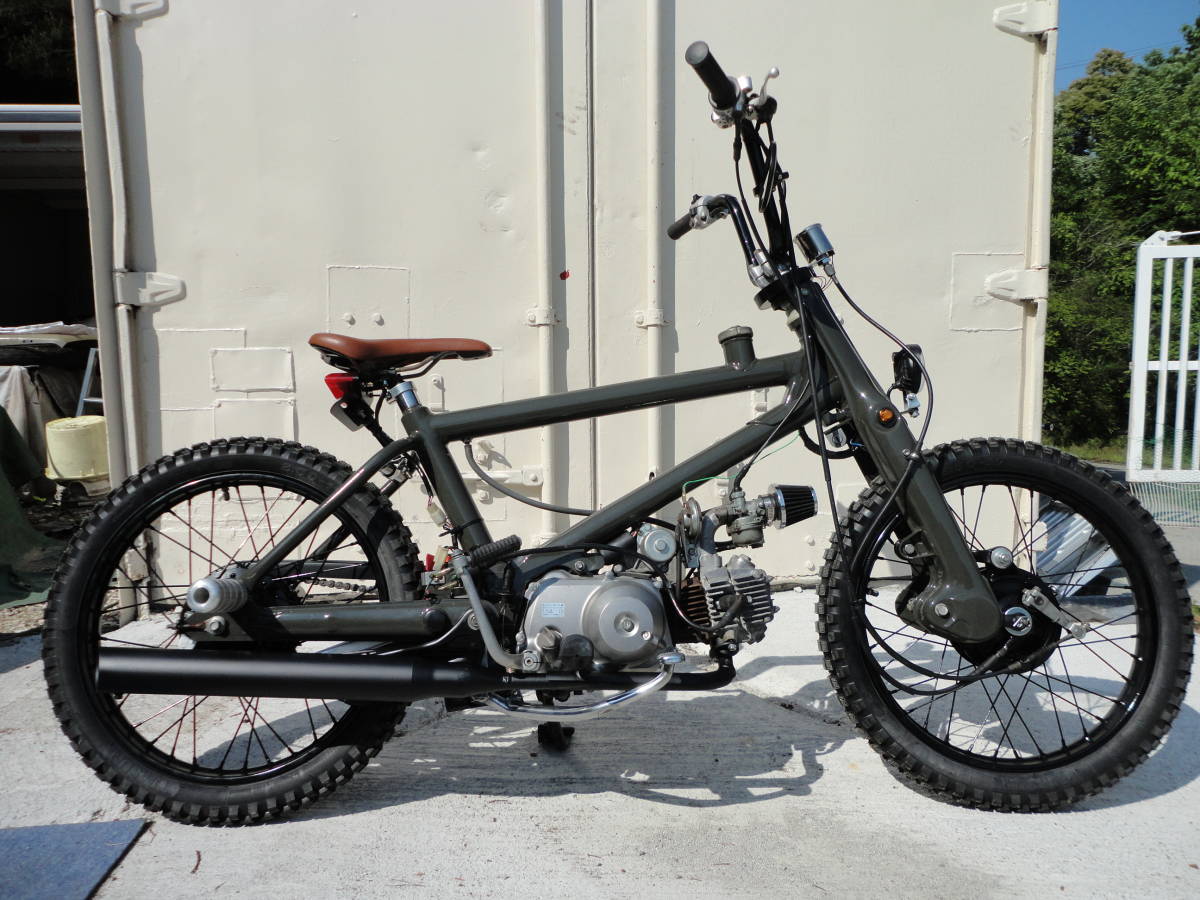 BMXカブ 本田純正4速セル付エンジン50cc ウレタン2液オリーブドラブ艶あり塗装 兵庫県神戸市出品