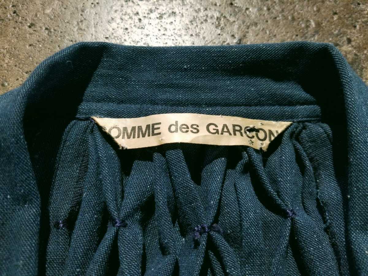 COMME des GARCONS 1982SS Indigo dyeing pleat processing jacket 82SS 80s1980s Comme des Garcons vintage indigo 