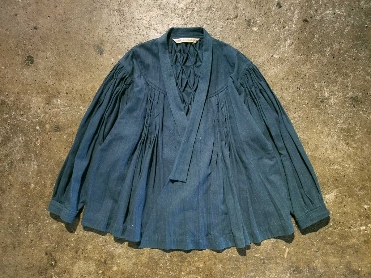 COMME des GARCONS 1982SS Indigo dyeing pleat processing jacket 82SS 80s1980s Comme des Garcons vintage indigo 
