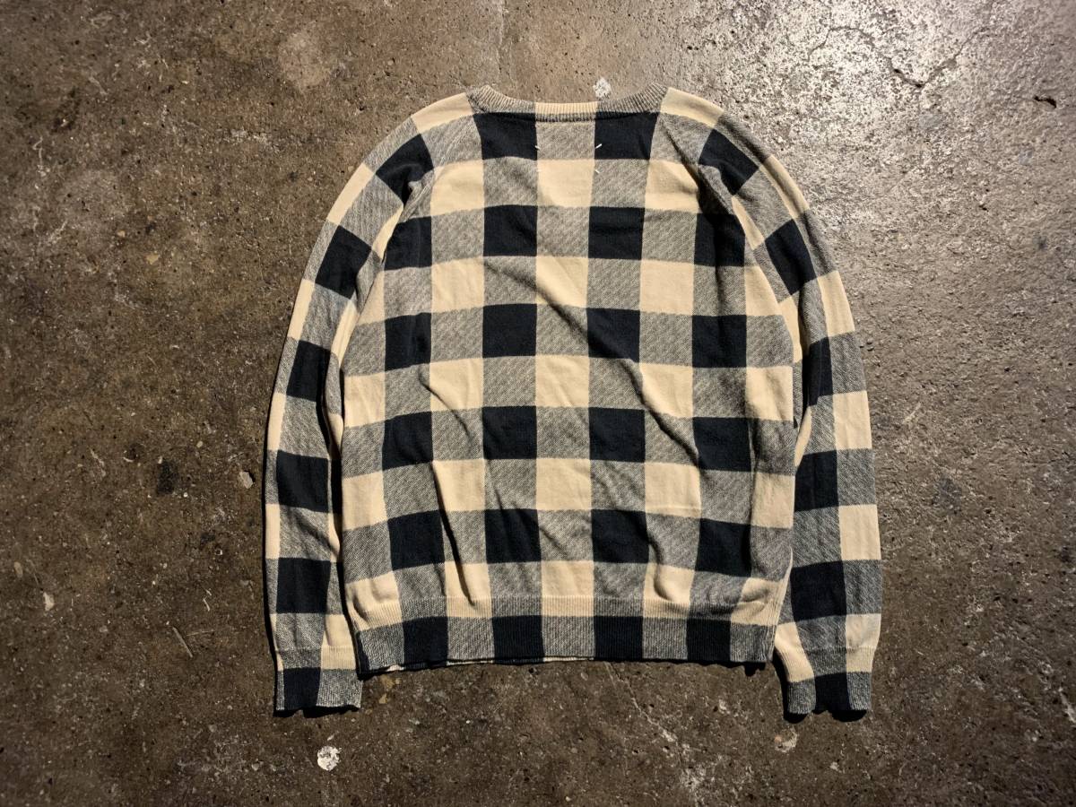 Martin Margiela ⑩ 04SS チェック柄Vネックセーター 2004SS マルタン