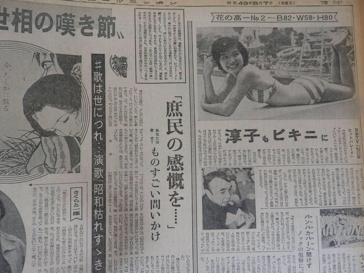 『 スポーツニッポン紙 』昭和４９年（１９７４年）８月の１ヶ月分です。（ロイヤル小林）・（上原康恒）・（リー・トレビノ）_画像4