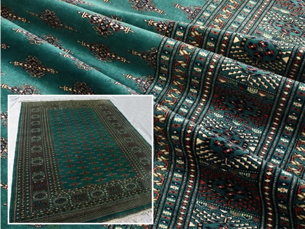新品未使用】パキスタン産 絨毯 手織り ブハラ ペルシャ-