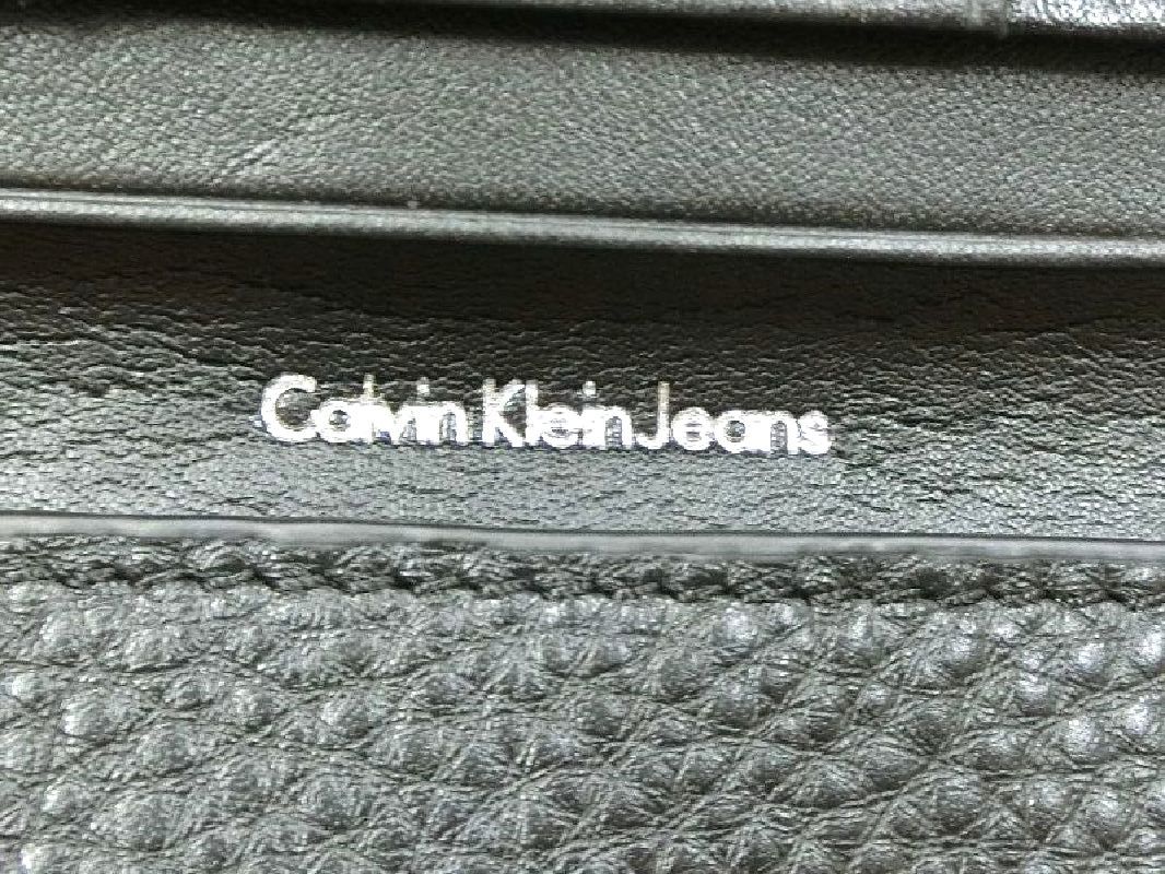 ●A-797●カルバンクラインジーンズ 長財布 二つ折り ブラック 札入れ カード入れ レザー CalvinKlein Jeans　中古_画像7