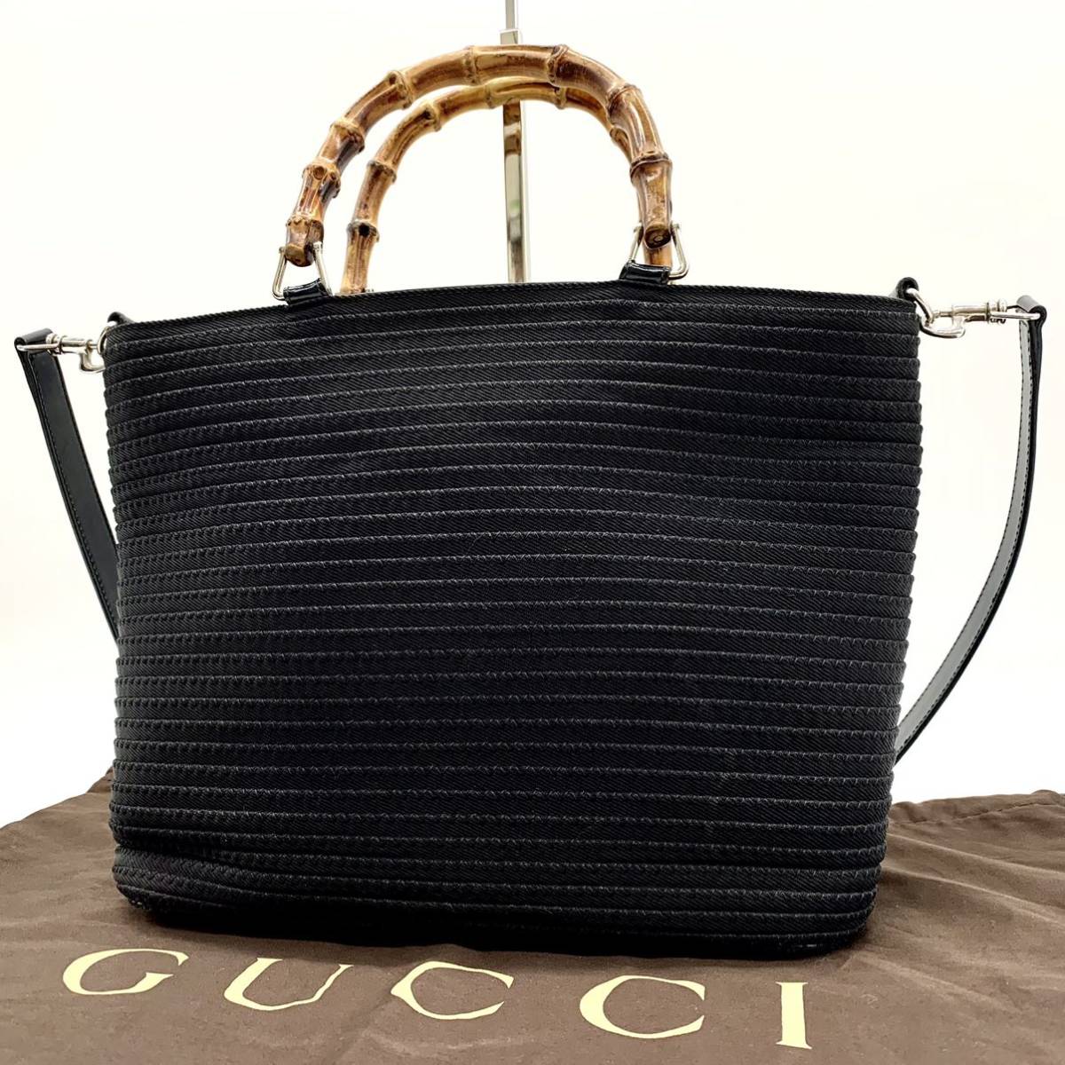 1円~【未使用級】グッチ GUCCI 2way バンブー ビジネス メンズ トート