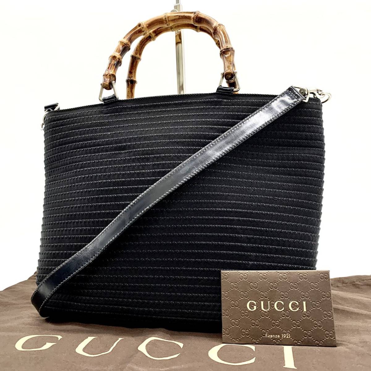 1円~【未使用級】グッチ GUCCI 2way バンブー ビジネス メンズ トート