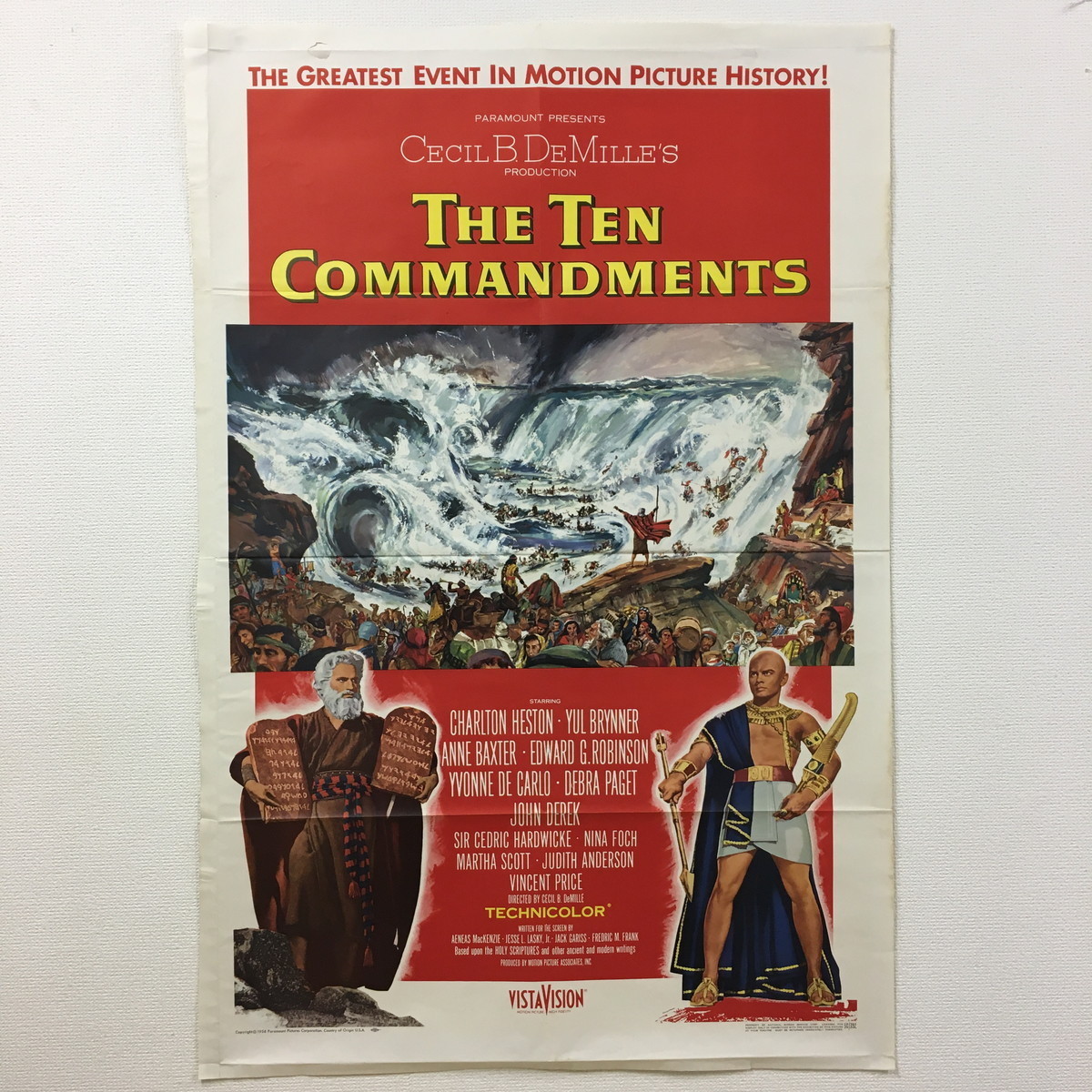 【映画ポスター】 The Ten Commandments　十戒　1956　セシル・B・デミル　チャールトン・ヘストン　ユル・ブリンナー　オリジナル　po2