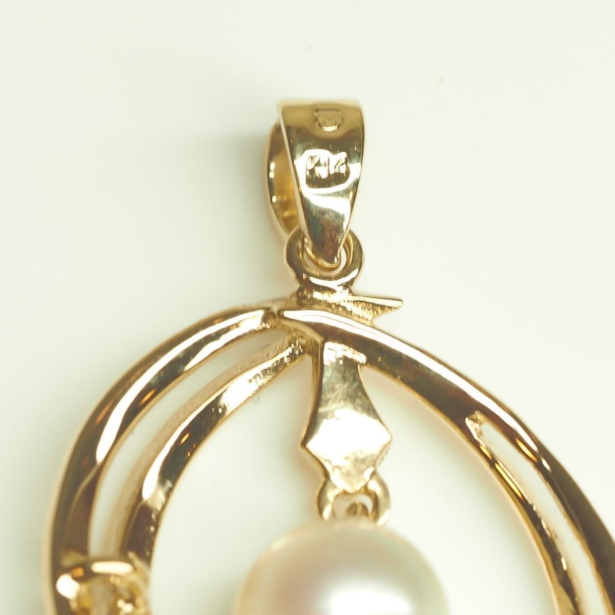 il○m MIKIMOTO☆ミキモト K14YG天然パールペンダントトップ 5
