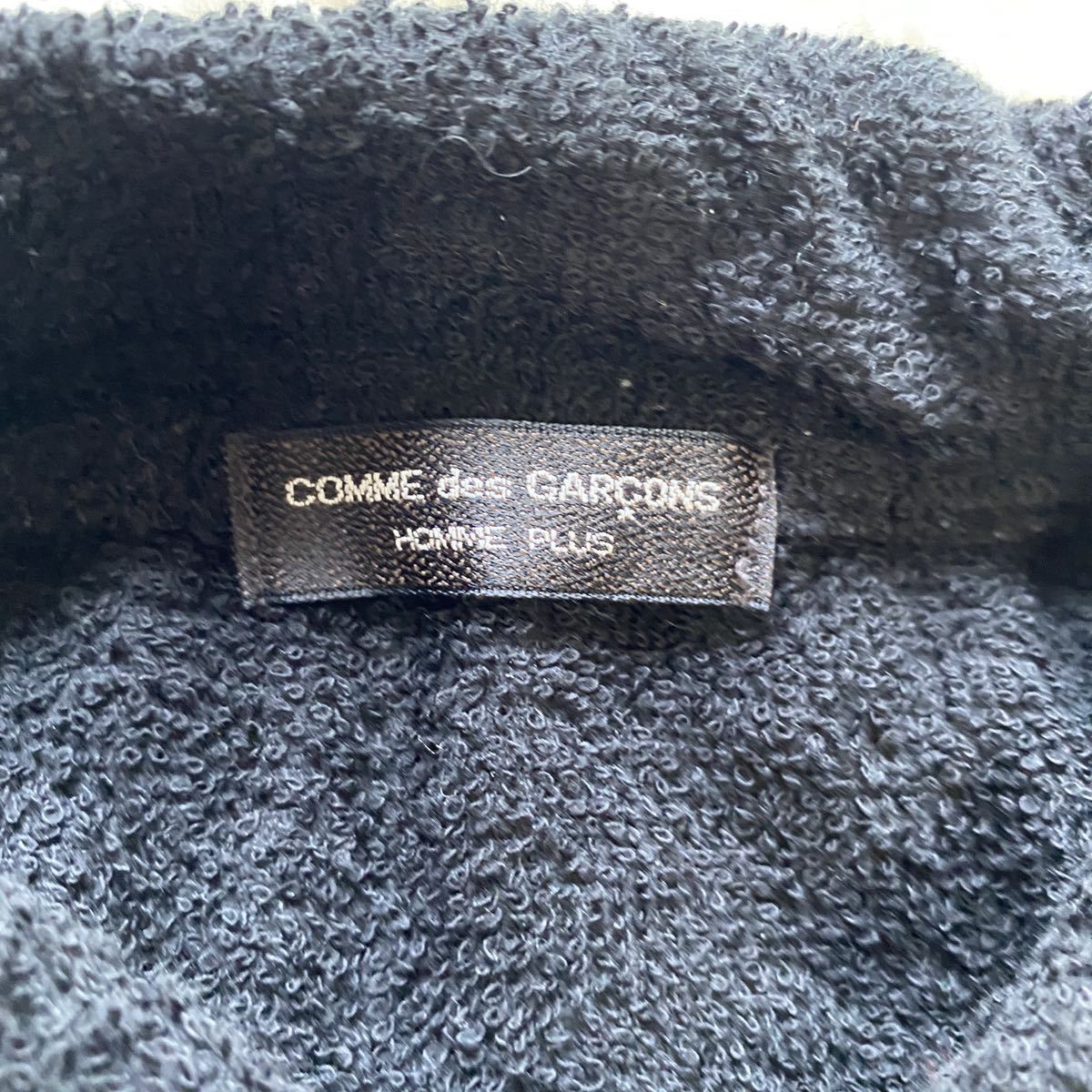 超希少　COMME des GARCONS オムプリュス　■AD1995 ■96ss ■パイル地　■タオル地　■半袖　■ジップポロシャツ　■ブラック　■川久保玲_画像3