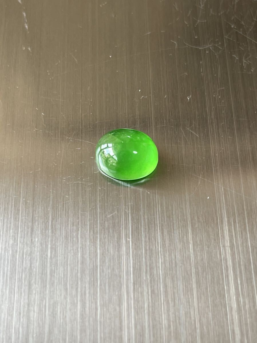 海麗　天然翡翠裸石 アイスジェイダイト カボションルース　高級jewelryジュエリーオーダーメイド用 綺麗な緑色 重さ7.5ct MIRE2004