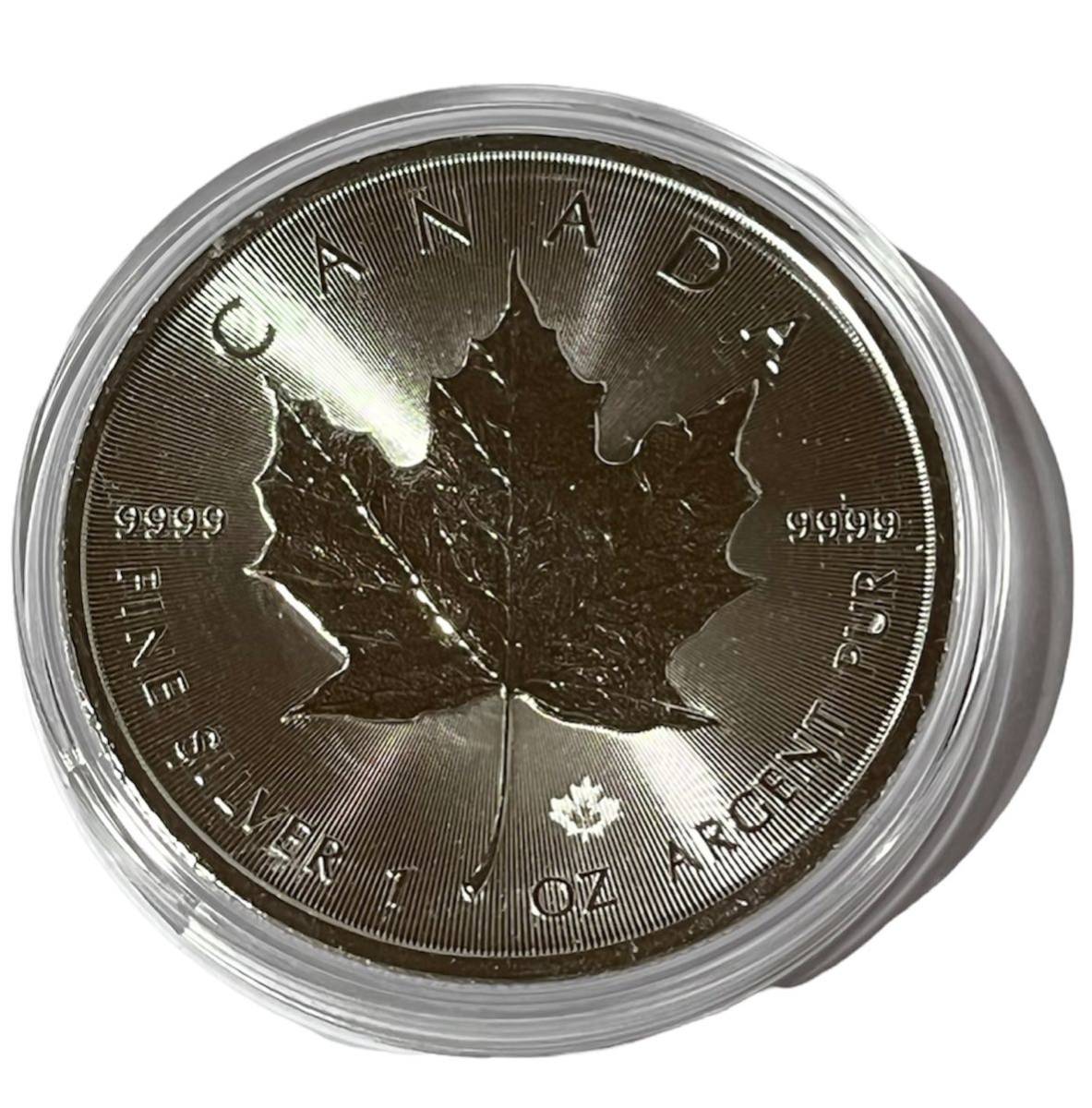 カナダ メイプルリーフ銀貨 純銀 ５枚 2020年 新品未使用 クリアケース