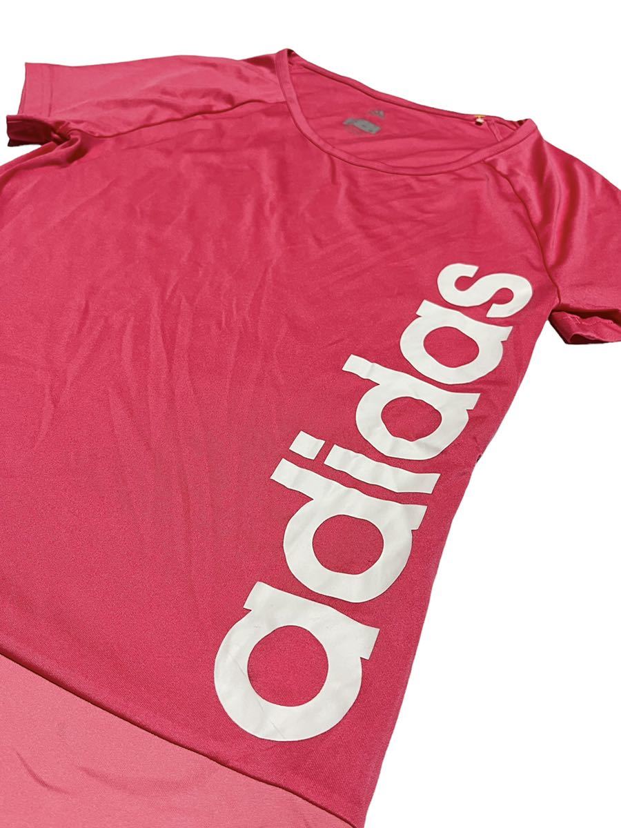 adidas アディダス 半袖Tシャツ 速乾 トップス ウエア ピンク スポーツ スポーツウェア climalite_画像2