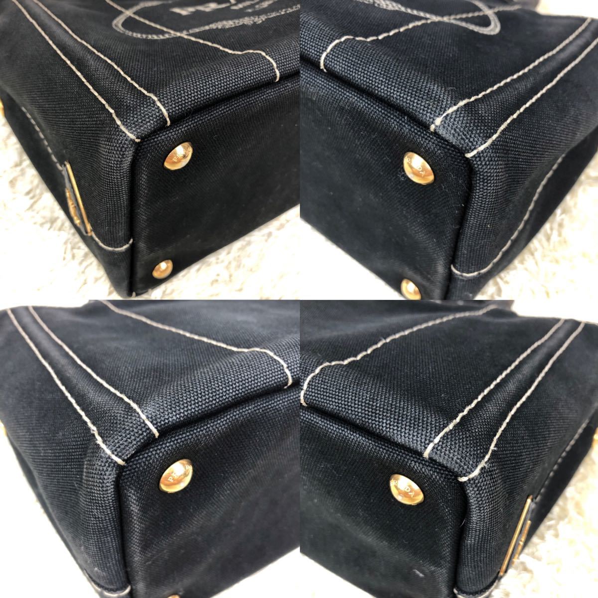 プラダ PRADA カナパ 裏地ギンガムチェック ブラック 黒色 プラダ PRADA カナパ 裏地ギンガムチェック ブラック 黒色