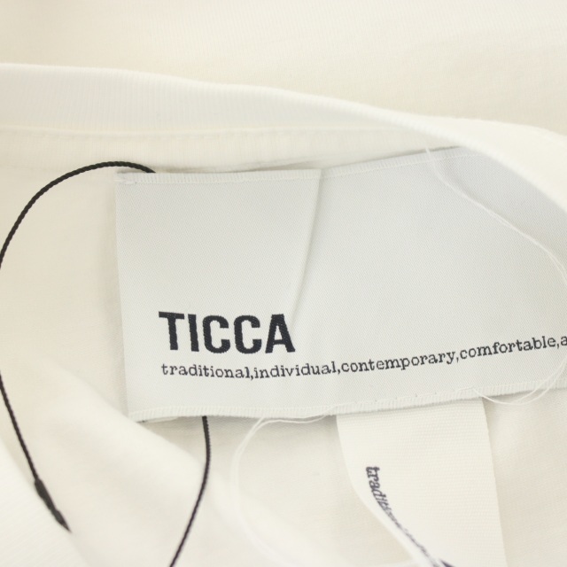 ティッカ TICCA 22SS スクエアプリントTシャツ カットソー 半袖 プルオーバー クルーネック F 白 ホワイト /AA ■OS レディース_画像3