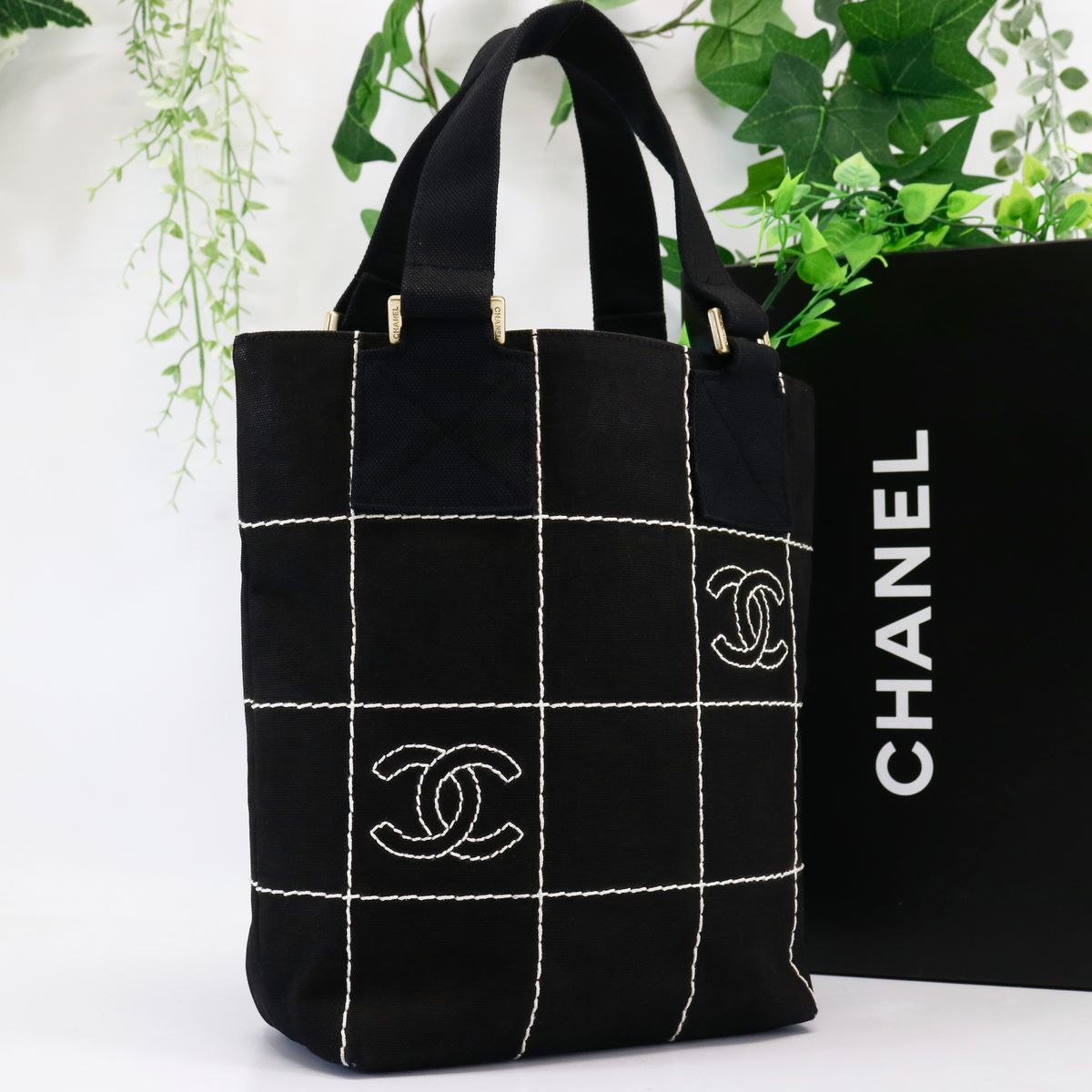 1円【美品】シャネル CHANEL チョコバー トートバッグ ミニ