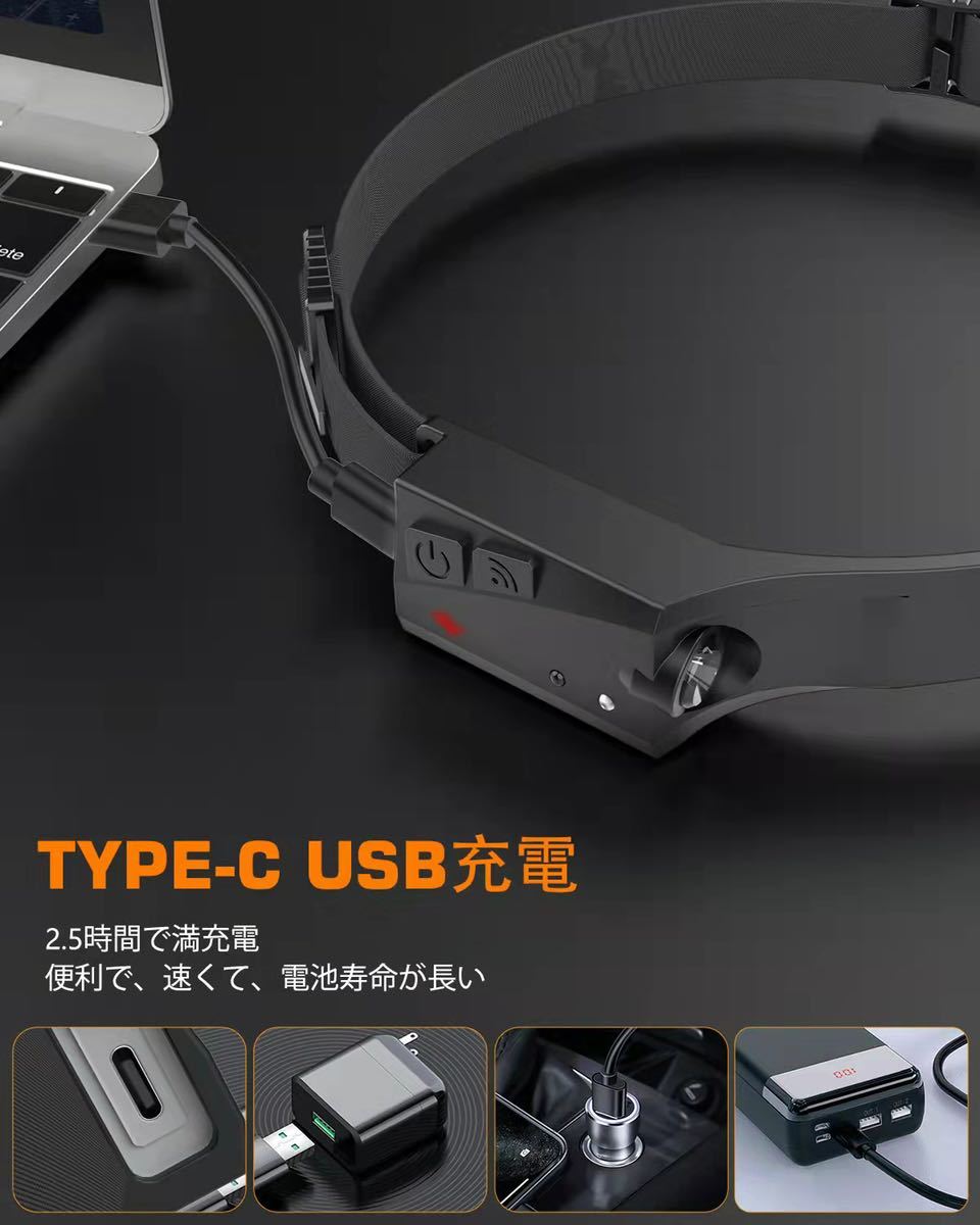 ヘッドライト 充電式 USB LED ヘッドランプ