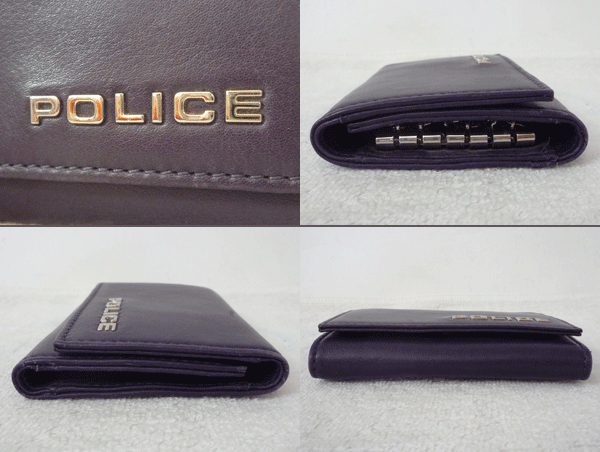  Police POLICE кожаный салон - тянуть фиолетовый 6 полосный чехол для ключей 