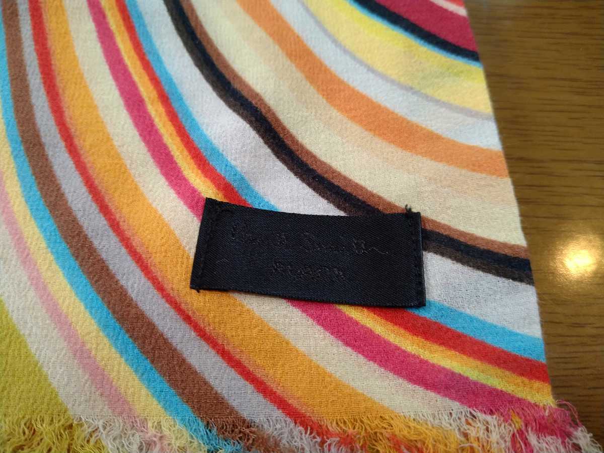 [ new goods unused ] Paul Smith black scarf muffler multi stripe pattern 