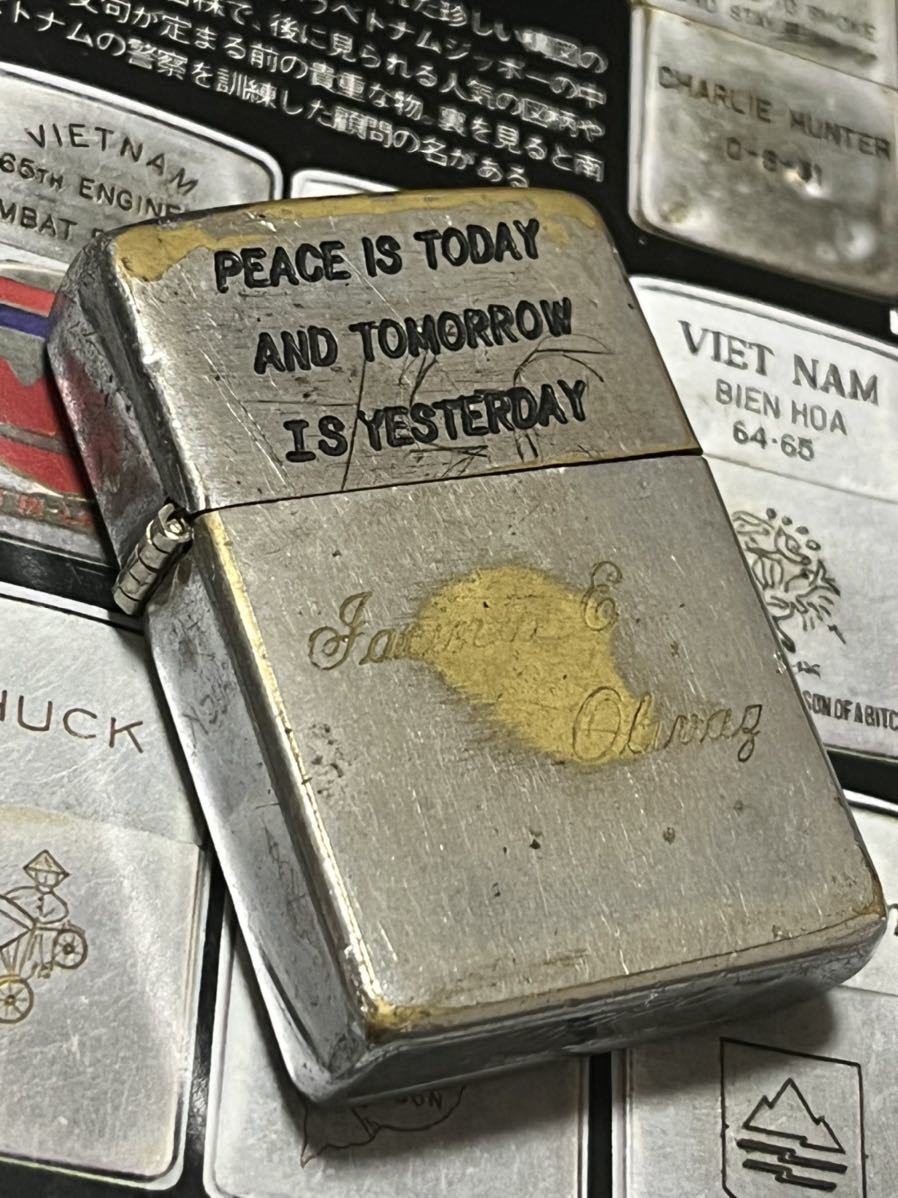 ベトナムZIPPO 本物 1965年製ベトナムジッポー ラブ&ピース ...