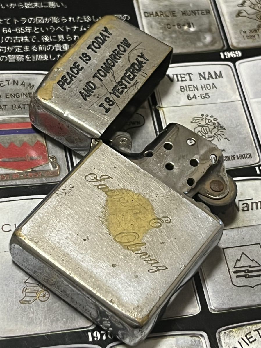 ベトナムZIPPO 本物 1965年製ベトナムジッポー ラブ&ピース ...