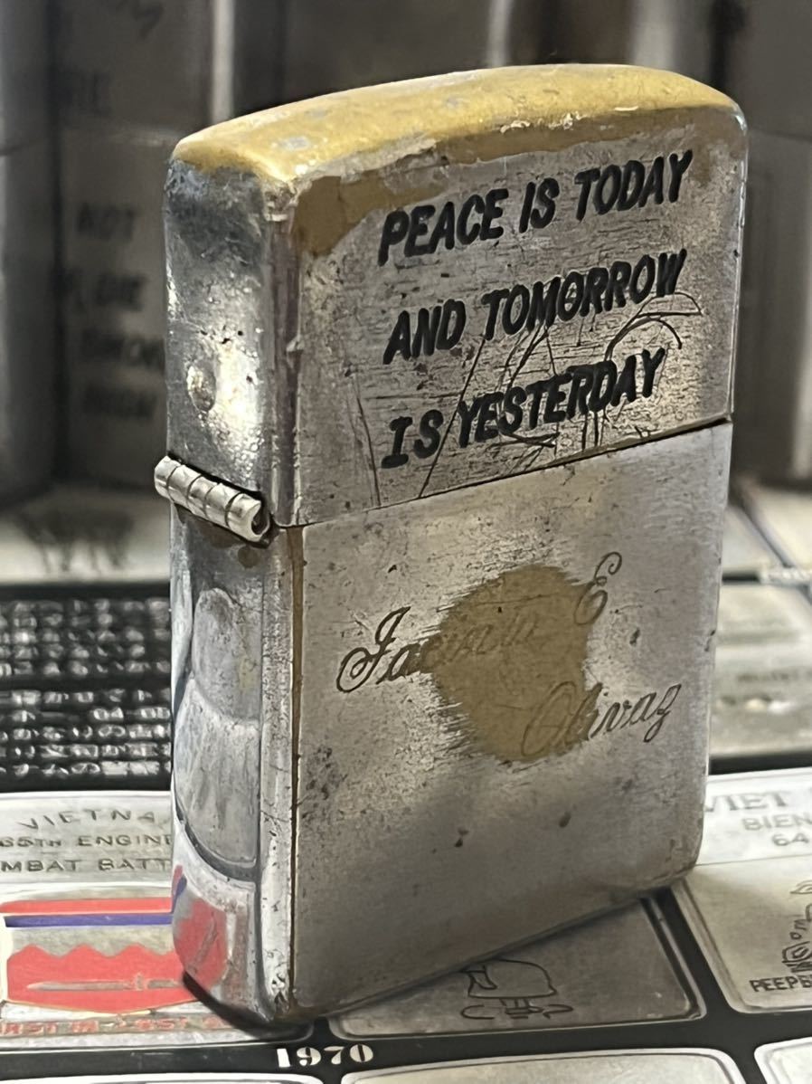 ベトナムZIPPO 本物 1965年製ベトナムジッポー ラブ&ピース ...