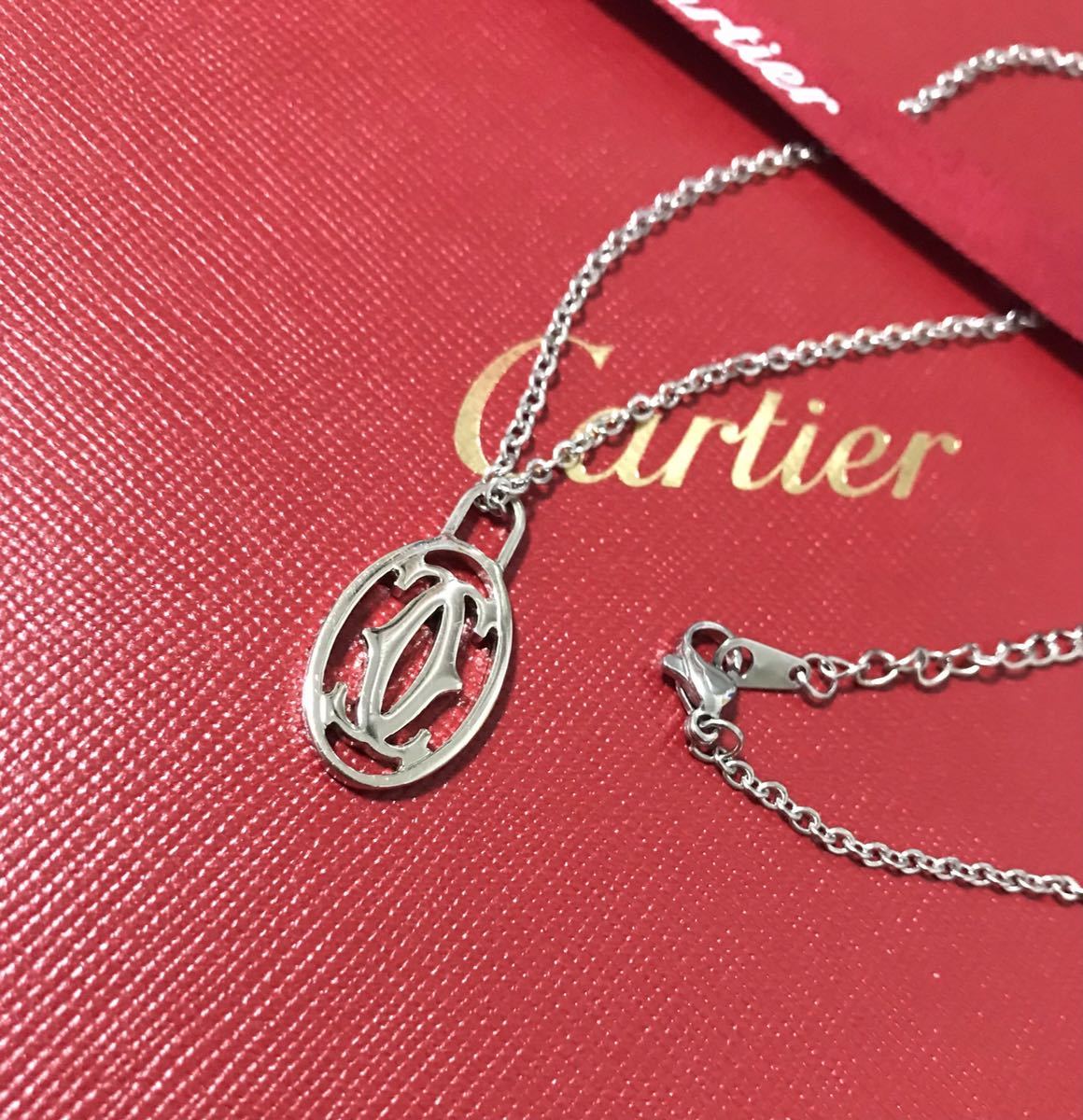 正規美品 Mサイズ カルティエCartierロゴチャーム ネックレストップ