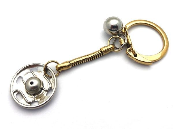  Louis * Vuitton button motif key holder charm accessory small articles Gold gold silver silver [ used ]19-42051YU