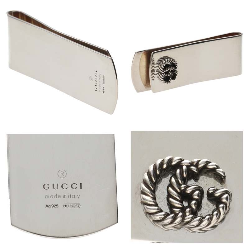  Gucci GUCCI money clip double G SV925 silver purse men's popular brand [ used ]20-36194AS