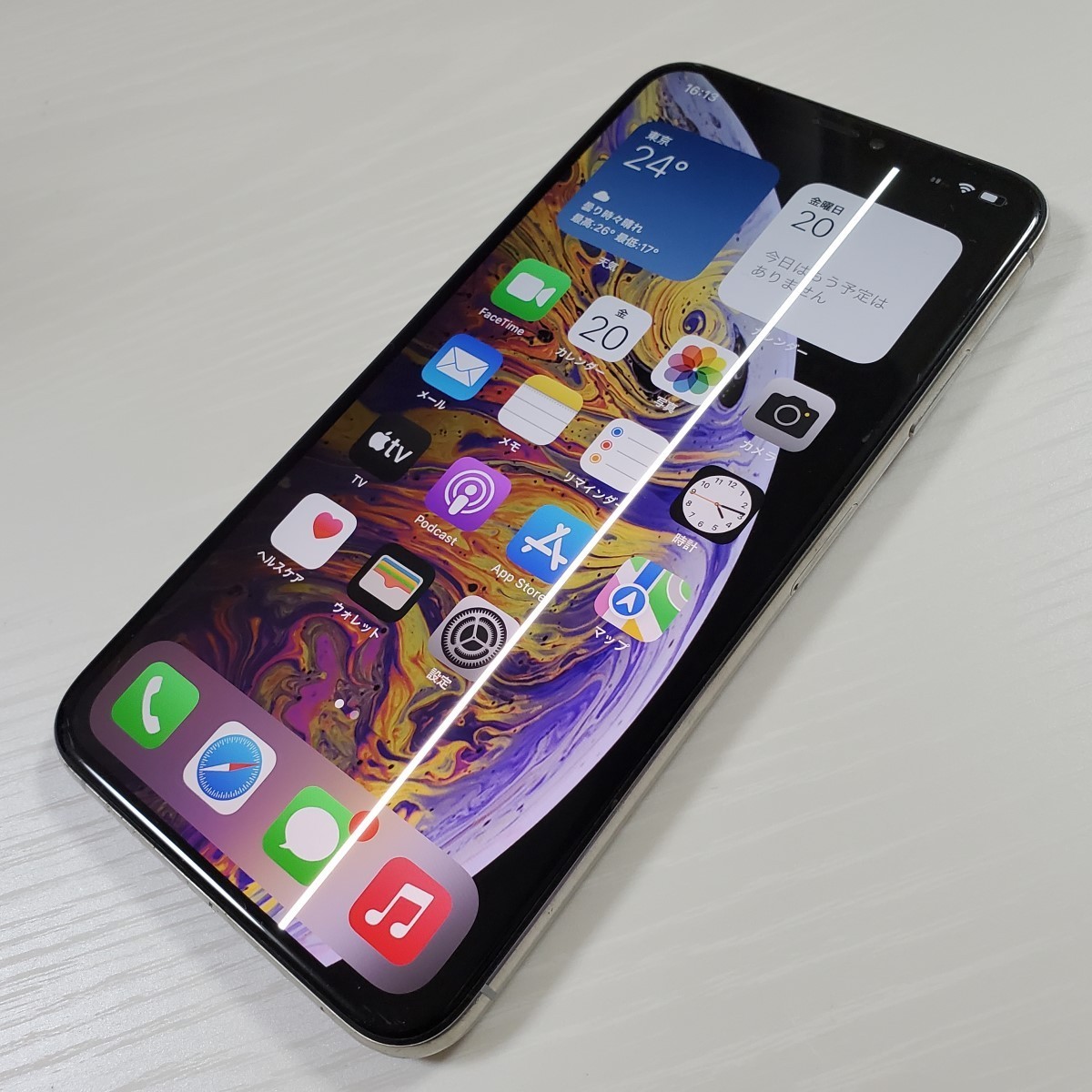 ☆【20160WM】 ジャンク au MT6V2J/A iPhoneXS Max シルバー 256GB SIM
