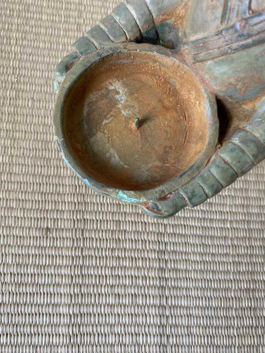 旧家蔵出 古銅 銅製香炉 青銅器 銅製 古置物 銅器 古美術品 中国古玩 唐物 香道具 時代物_画像6