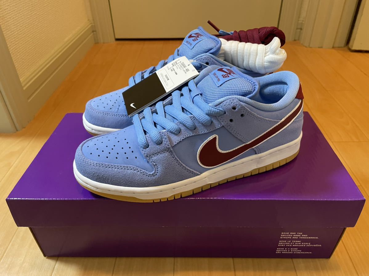 24cm NIKE SB DUNK LOW PRM Pro Phillies/Valor Blue and Team Maroon ナイキ ダンク ロー ダンクロー スニーカー SNKRS WMNS 24.5cm_画像2