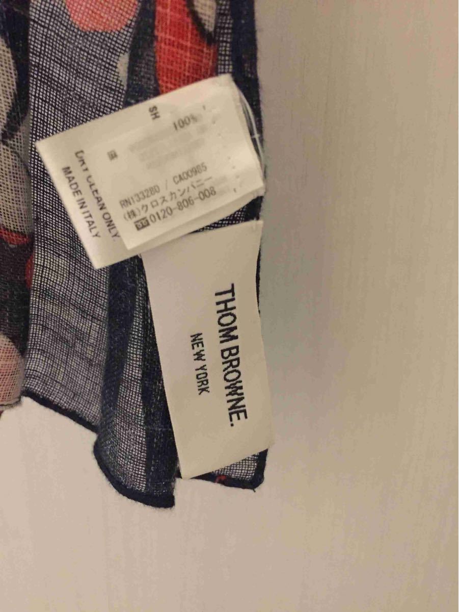 国内正規 未使用 15SS THOM BROWNE. トムブラウン トム ブラウン 花 蝶 和柄 伊製 ストール