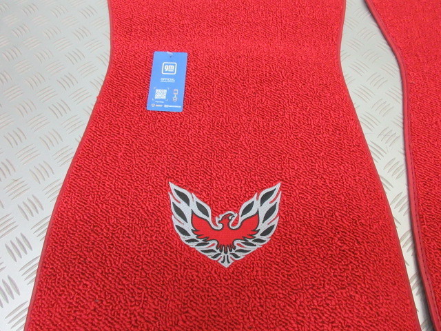 Red.Looppile.1967~ Firebird Trans Am floor mat red!SET! 4pc! #38 bird emblem embroidery! RED! ACC made 