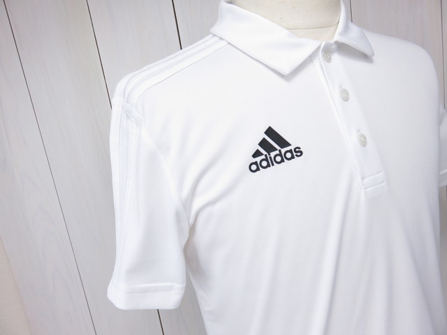  прекрасный товар adidas Adidas рубашка-поло с коротким рукавом белый чёрный L
