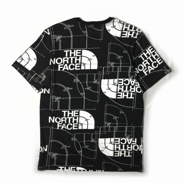 1円～!売切!【正規新品】THE NORTH FACE◆Half Dome AOP Short Sleeve Tee◆半袖 Tシャツ US限定 男女兼用 キャンプ(L)黒 総柄 180902-13_画像4