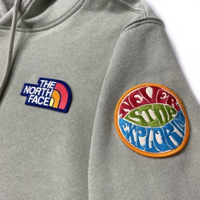 1円～!売切!【正規新品】THE NORTH FACE PATCH PULLOVER HOODIE パーカー スウェット US限定 パッチ付 アウトドア キャンプ(M)緑 181130-59_画像4