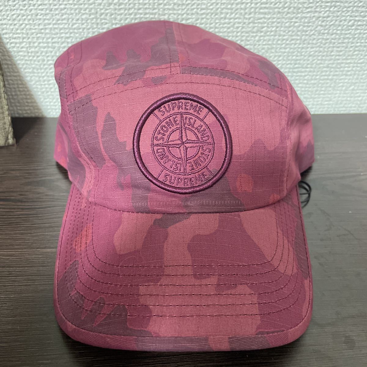 新品 Supreme 22SS Stone Island Reactive Ice Camo Ripstop Camp Cap