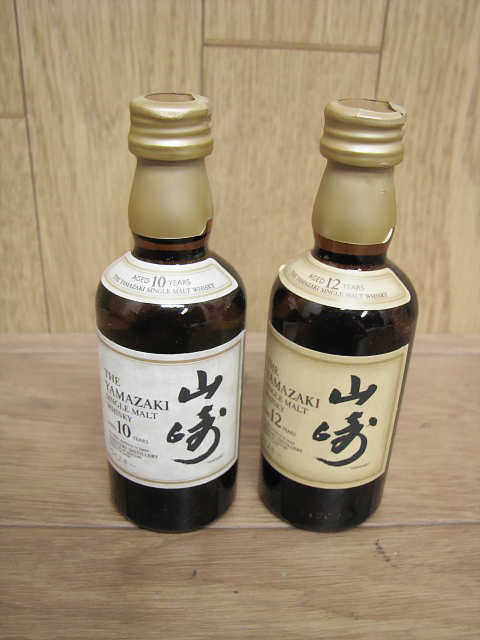 山崎NA 180ml、山崎12年50ml×2本、白州180ml 空瓶4本セット 酒