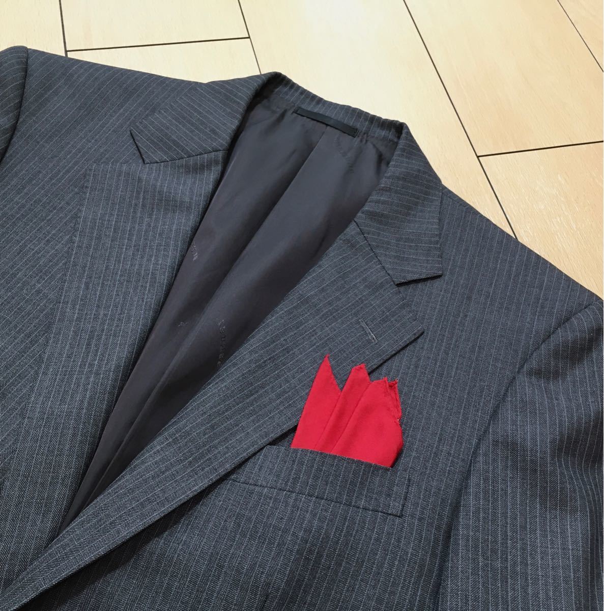 美品☆バーバリー BURBERRY 極上グレーストライプ セットアップスーツ