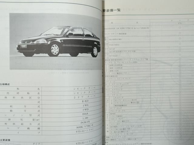  б/у книга@HONDA CIVIC COUPE руководство по обслуживанию структура * обслуживание сборник E-EJ7 96-1 Honda Civic купе 