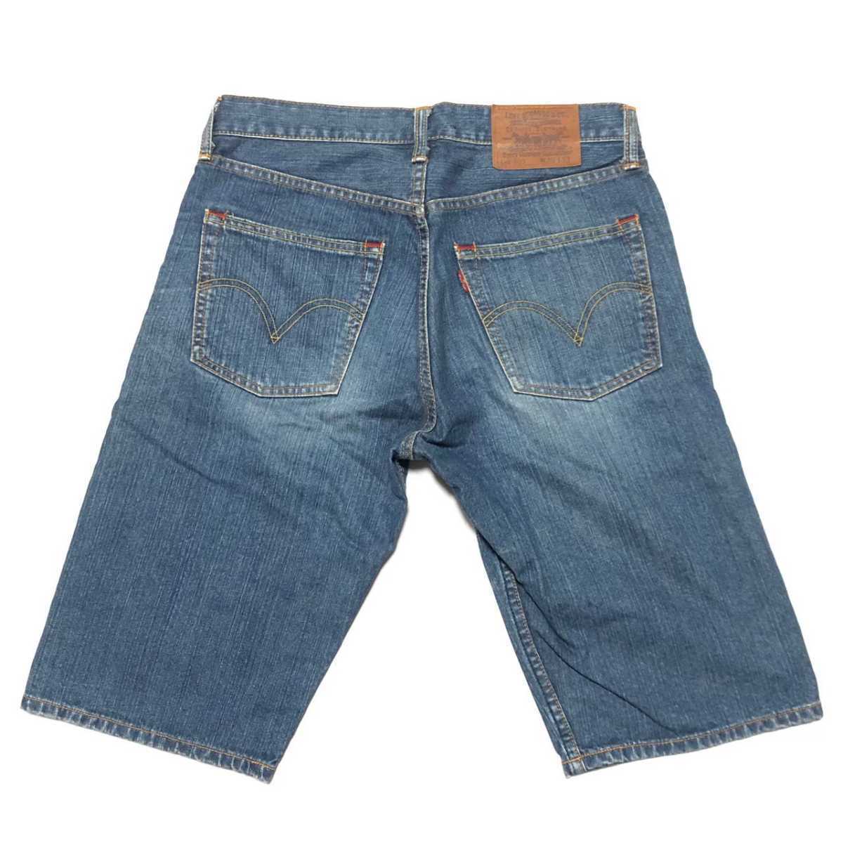 【送料無料】★リーバイス703 W30 デニム ハーフパンツ ショートパンツ Levi''s 良い感じのヒゲとあたり！メンズ ジーンズ ジッパーフライ