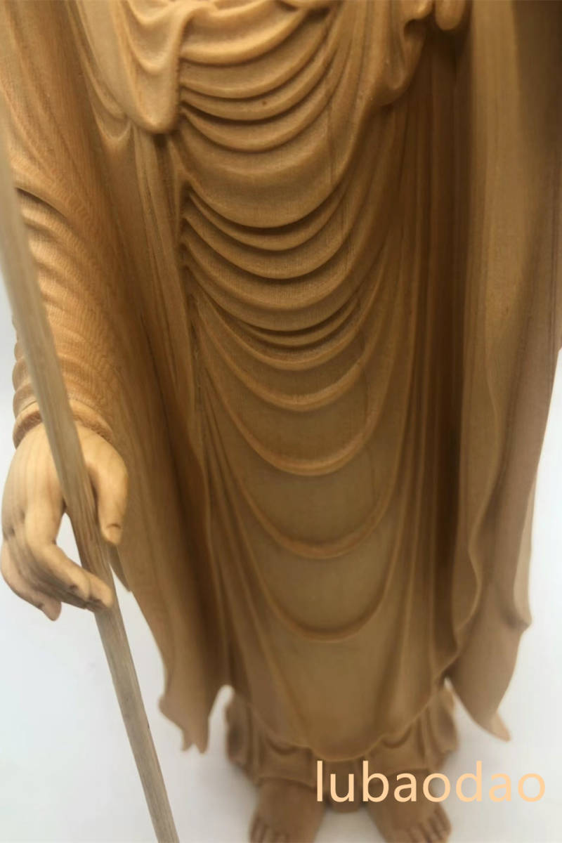 木彫仏像 地蔵菩薩立像 彫刻 仏師彫り 地蔵菩薩 天然木檜材 仏教美術