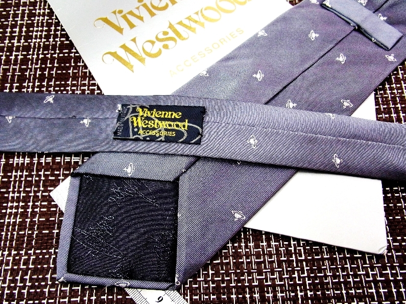 * состояние средний N*6050# Vivienne Westwood [ общий o-b Logo рисунок ] галстук 