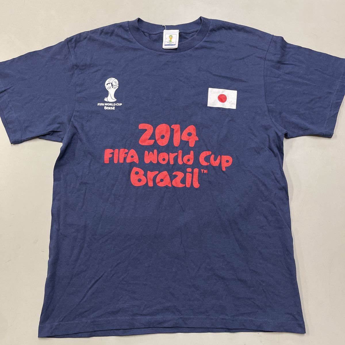 FIFA world cup BRASILワールドカップ Tシャツ ブラジル大会 Tシャツ Lサイズ ネイビー メンズ 2014年 日本代表 サムライジャパン サッカー_画像1