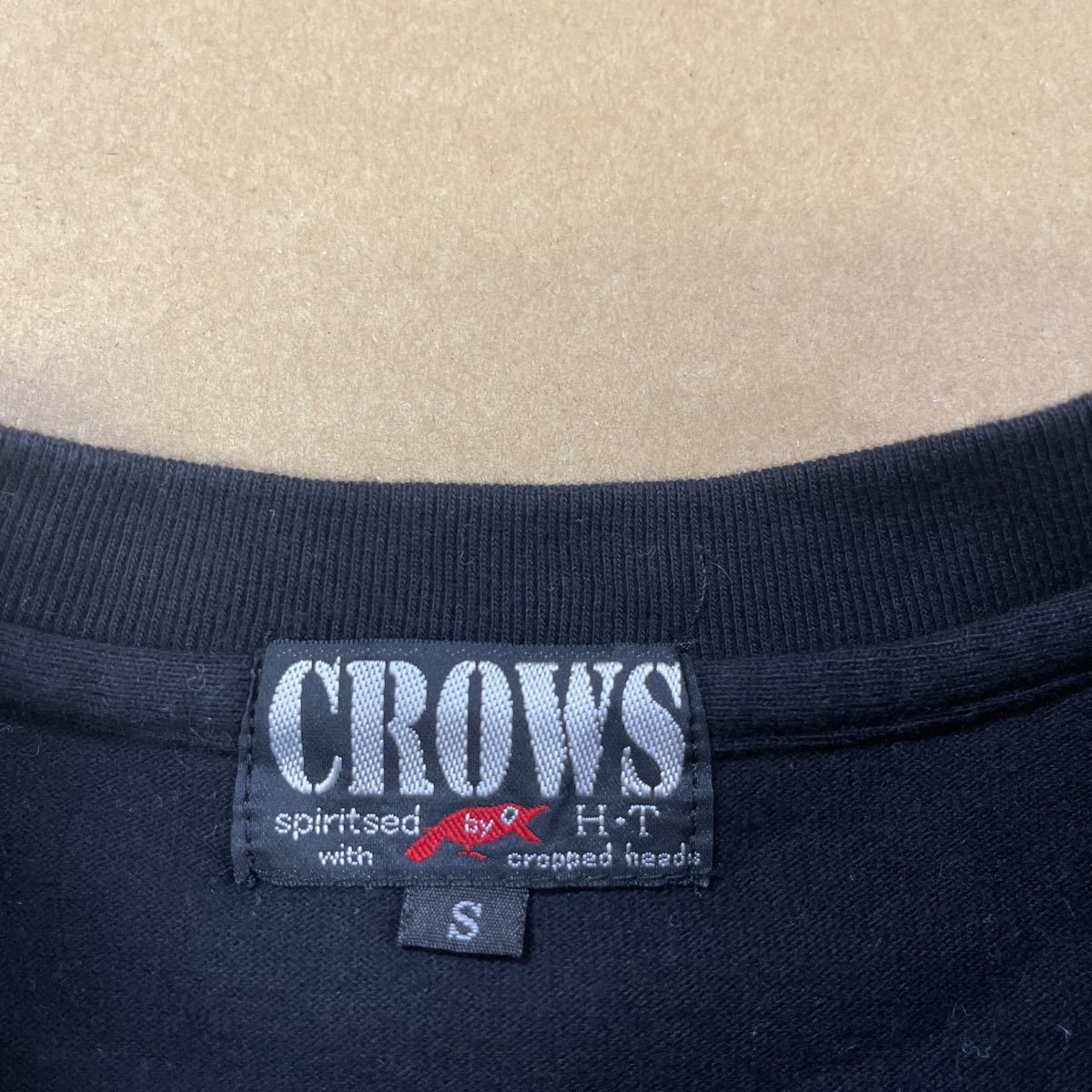 CROPPED HEADS 武装戦線 Tシャツ 黒 クローズ クロップドヘッズ ドクロ 刺繍 Front Of Armament CROWS ワースト 高橋ヒロシ Sサイズの画像3