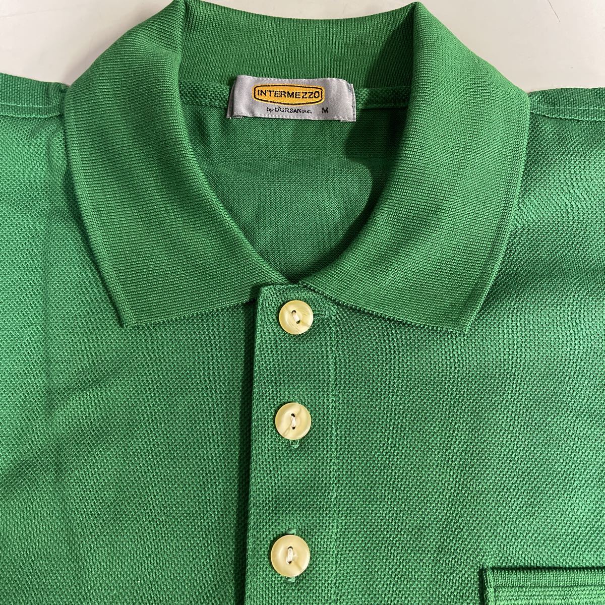 インターメッツォ INTERMEZZO 半袖シャツ ポロシャツ グリーン 緑 Mサイズ ダーバン DURBAN メンズの画像2