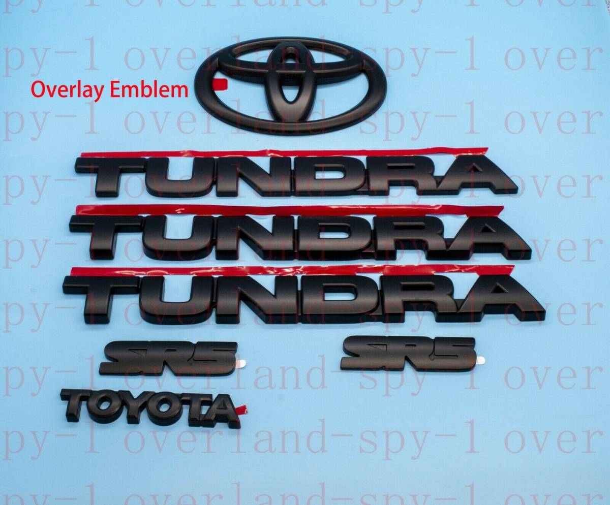 FOR 2007-2013 Toyota Tundra Matte Black Out Emblem Badges tailgate 4 Piece Kit